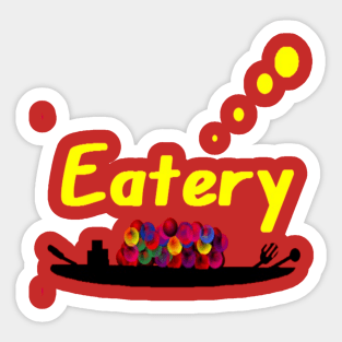 Eatery Logo on Red Background Sticker